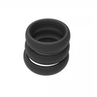 Набір з 3 ерекційних кілець Men's Play Set of 3 Cock Rings B9, чорний — фото 2