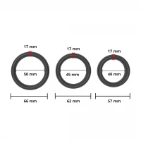 Набір з 3 ерекційних кілець Men's Play Set of 3 Cock Rings B9, чорний — фото 4