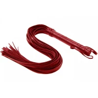 Плеть для БДСМ CNEX Flogger Long Leather, кожаная, красная