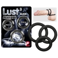 Ерекційні кільця ORION You2Toys Lust, з рельєфною текстурою, набір 3 шт, чорні