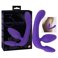 Безременевий страпон Triple Teaser Strapless Strap - On, фіолетовий