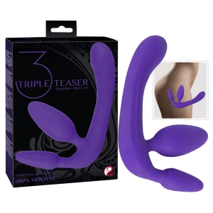 Безременевий страпон Triple Teaser Strapless Strap - On, фіолетовий