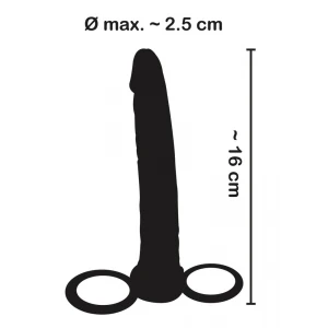 Безременный страпон ORION You2Toys Anal Special, с кольцом для пениса и мошонки, чёрный, 16 см