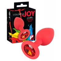 Анальна пробка ORION You2Toys Colorful Joy Jewel, червона, 7,5 см, 2,7 см