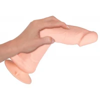 Реалистичный вибратор ORION Nature Skin Bendable RC, с мошонкой, присоской и пультом управления, телесный, длина 20,8 см — фото 6