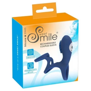 Насадка на пенис с вибрацией ORION Sweet Smile Couples Sleeve, синяя