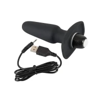 Анальна пробка з вібрацією ORION Sweet Smile Rechargeable Butt Plug, чорна — фото 6