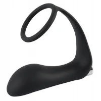 Вібромасажер простати ORION Black Velvets Vibrating Ring &amp; Plug, з ерекційним кільцем, чорний — фото 6