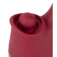 Вібратор кліторальний і для точки G з поштовхами Javida 3 Function Vibrator With Curved Shaft, бордо — фото 2