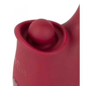 Вібратор кліторальний і для точки G з поштовхами Javida 3 Function Vibrator With Curved Shaft, бордо