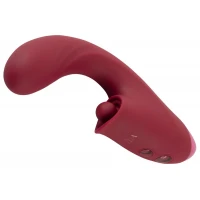 Вібратор кліторальний і для точки G з поштовхами Javida 3 Function Vibrator With Curved Shaft, бордо — фото 5