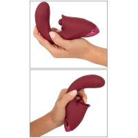 Вібратор кліторальний і для точки G з поштовхами Javida 3 Function Vibrator With Curved Shaft, бордо — фото 7