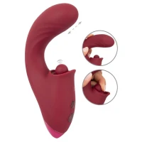 Вібратор кліторальний і для точки G з поштовхами Javida 3 Function Vibrator With Curved Shaft, бордо — фото 8