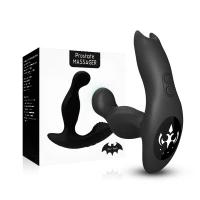 Массажер простаты с вибрацией и ротацией Bat King, чёрный