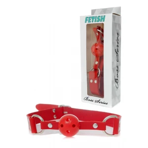 Кляп-шарик BOSS SERIES Knebel Ball Gag, с отверстиями для дыхания, красный