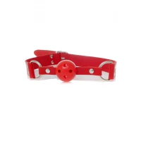 Кляп-шарик BOSS SERIES Knebel Ball Gag, с отверстиями для дыхания, красный — фото 2