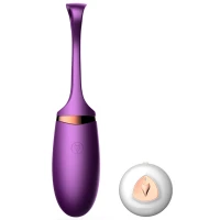Віброяйце BOSS SERIES Fox Vibrating Silicone Love, з голосовим керуванням, фіолетове