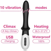 Вибромассажер точки G BOSS SERIES Fox Silicone G-spot Massager, с подогревом, черный — фото 4