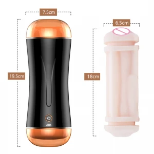 Мастурбатор з вібрацією BOSS SERIES Fox Vibrating Masturbation Cup, подвійний