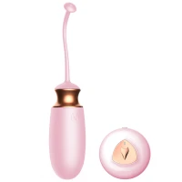 Віброяйце BOSS SERIES Fox Vibrating Silicone Love, з підігрівом та голосовим керуванням, рожеве