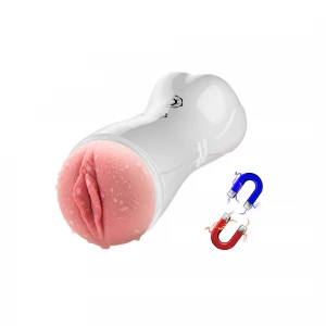 Мастурбатор BOSS SERIES Vibrating and Flashing Masturbation Cup, с интерактивным звуковым режимом, белый