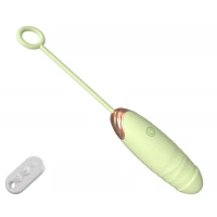 Віброяйце Vibrating Silicone Love EGG USB 7 vibration and thrust functions / Remote control Green