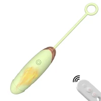 Віброяйце Vibrating Silicone Love EGG USB 7 vibration and thrust functions / Remote control Green — фото 2