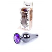 Анальна пробка BOSS SERIES HeavyFun Jawellery Dark Silver, фіолетова, 30 мм