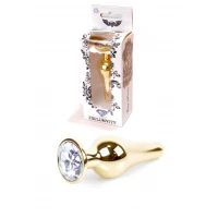 Анальна пробка BOSS SERIES HeavyFun Jawellery Gold, прозора, 30 мм