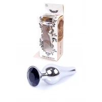 Анальна пробка BOSS SERIES HeavyFun Jawellery Dark Silver, чорна, 30 мм