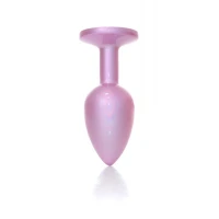 Анальная пробка BOSS SERIES Jewellery Pearl Pink Plug, металлическая, розовая, размер S — фото 6