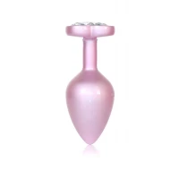 Анальна пробка Boss Series Plug Jewellery Pearl Pink Heart, прозора — фото 5