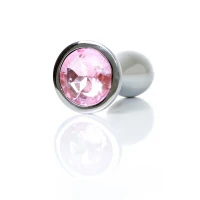 Анальная пробка BOSS SERIES Plug Jewellery Silver Rose, металлическая, розовая, 28 мм — фото 8