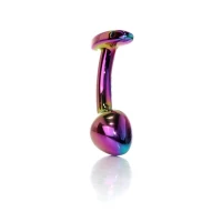 Анальный плаг Plug-Jewellery Curved, цветной кристалл, размер M, 90 мм — фото 2