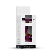 Анальный плаг Plug-Jewellery Curved, цветной кристалл, размер M, 90 мм — фото 9