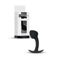 Анальная пробка Jewellery Curved Plug, силиконовая, с кристаллом на основании, M, 9 см, 30 мм