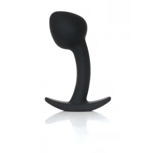 Анальна пробка Jewellery Curved Plug, силіконова, з кристалом на основі, M, 9 см, 30 мм