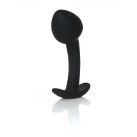 Анальная пробка Jewellery Curved Plug, силиконовая, с кристаллом на основании, M, 9 см, 30 мм — фото 3