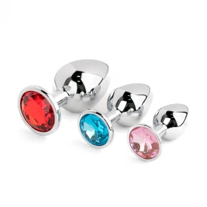 Набор анальных плагов BOSS SERIES Jewellery Silver PLUG SET, серебристый, диаметр 25 мм