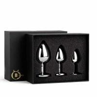 Набор анальных плагов BOSS SERIES Jewellery Silver PLUG SET, серебристый, диаметр 25 мм — фото 8