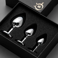 Набор анальных плагов BOSS SERIES Jewellery Silver PLUG SET, серебристый, диаметр 25 мм — фото 9