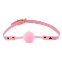 Кляп-шарик Ball Gag Pink, силиконовый, с регулируемым ремешком, розовый — фото 2