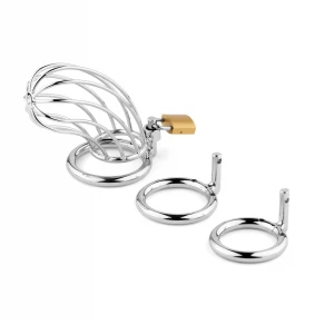 Пояс вірності для чоловіків Metal Penis Cock Cage, срібний, металевий
