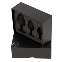 Набор силиконовых анальных плагов BOSS SERIES Jawellery Silicone Plug Set, чёрный — фото 7