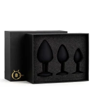 Набор силиконовых анальных плагов BOSS SERIES Jawellery Silicone Plug Set, чёрный — фото 8
