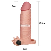 Вібронасадка на член Pleasure X-Tender Vibrating Penis Sleeve Brown #1 — фото 2