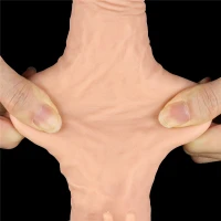 Насадка на пенис с вибрацией LOVETOY Add 2&quot; Pleasure X Tender, телесная — фото 2