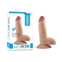 Фаллоимитатор LOVETOYS The Ultra Soft Dude, с мошонкой, телесный, 7.5&quot; / 19 см