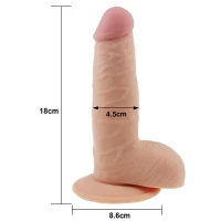 Фаллоимитатор LOVETOYS The Ultra Soft Dude, с мошонкой, телесный, 7.5&quot; / 19 см — фото 5