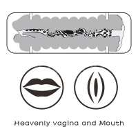 Мастурбатор LOVETOYS Virgin-Skin Blowout Heavenly Vagina and Mouth, тілесний — фото 9